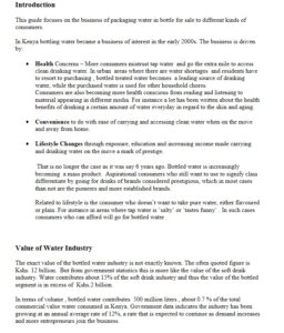 bottled water business plan south africa pdf