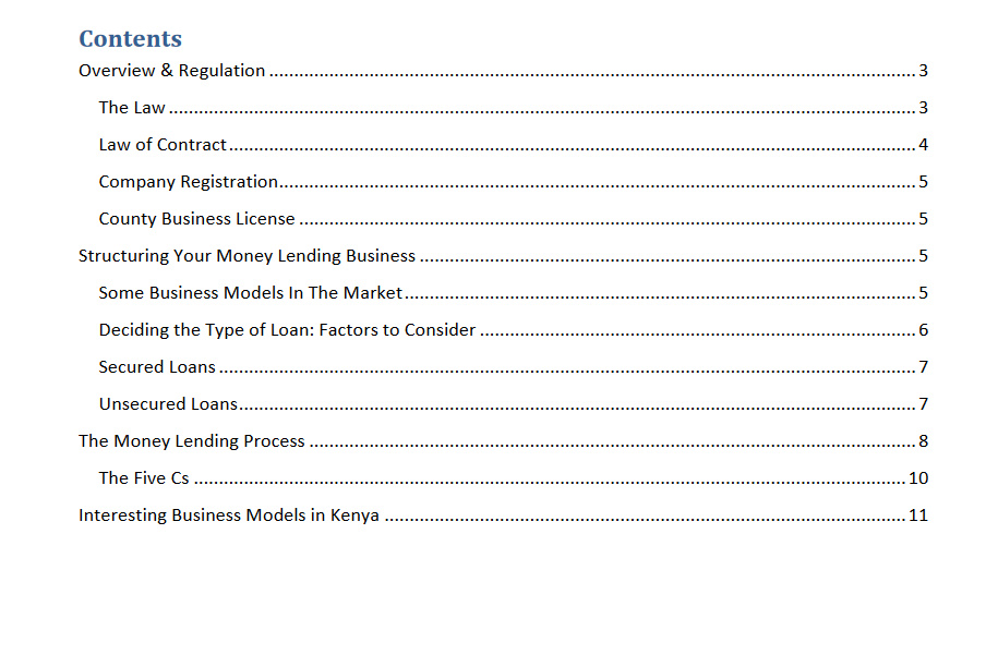 Informal Money Lending Business Plan - Informal Money Lending Business Guide